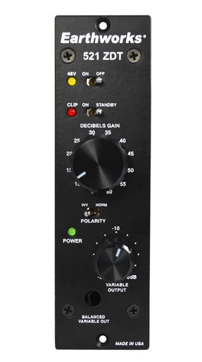 Earthworks 521 Single Channel Zero Distortion Technology 500 Series Preamp - Image 1