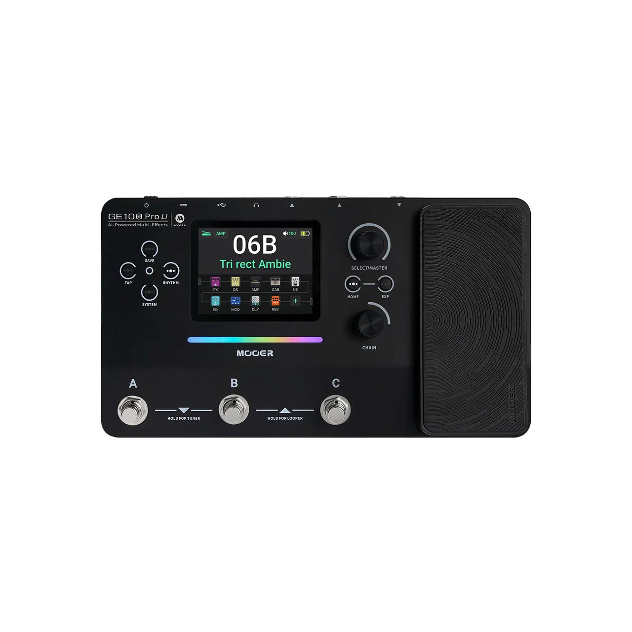 Mooer GE100 Pro Modelling & Multi-FX Guitar Pedal With Battery - Image 2