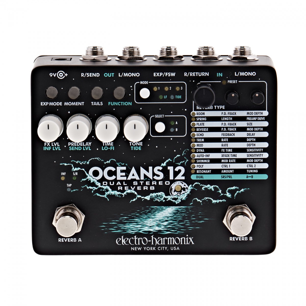 Electro Harmonix Oceans 12 Dual Stereo Reverb