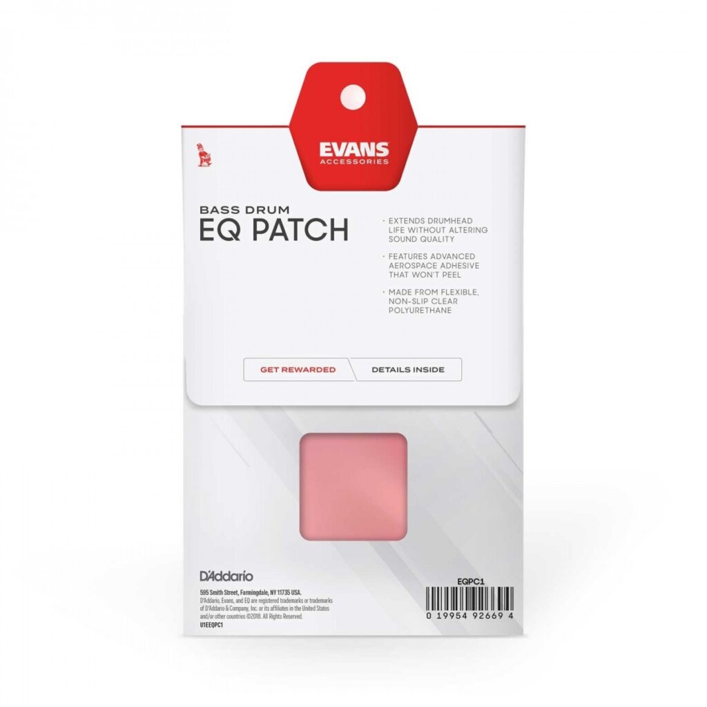 Evans EQ Single Pedal Patch Clear Plastic