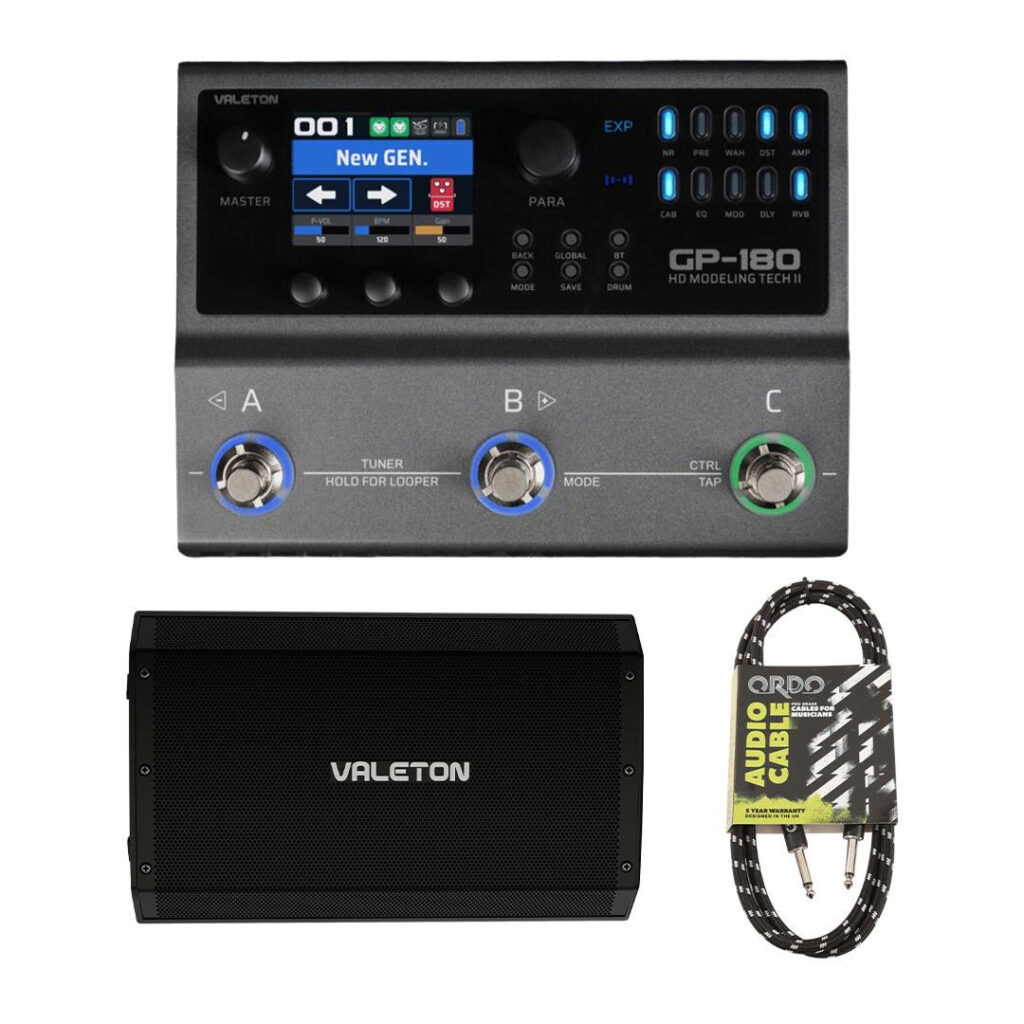 Valeton GP-180 Multi-FX Pedal & VFR-110 FRFR Guitar Cab Bundle