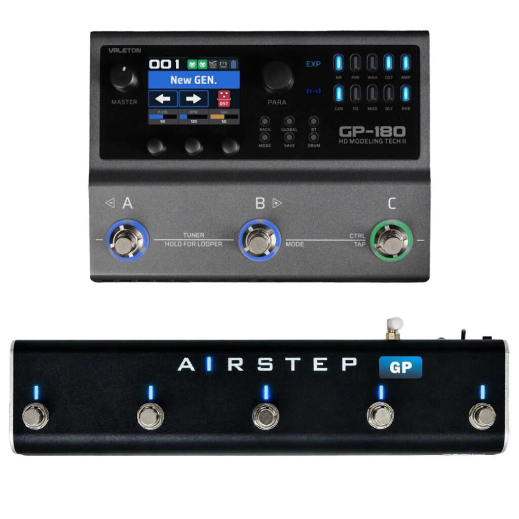 Valeton GP-180 Multi-FX Pedal & XSonic Airstep GP Controller Bundle