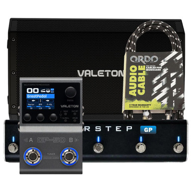 Valeton GP-50 Multi-FX Pedal, VFR-110 FRFR Guitar Cab & XSonic Airstep GP Controller Bundle