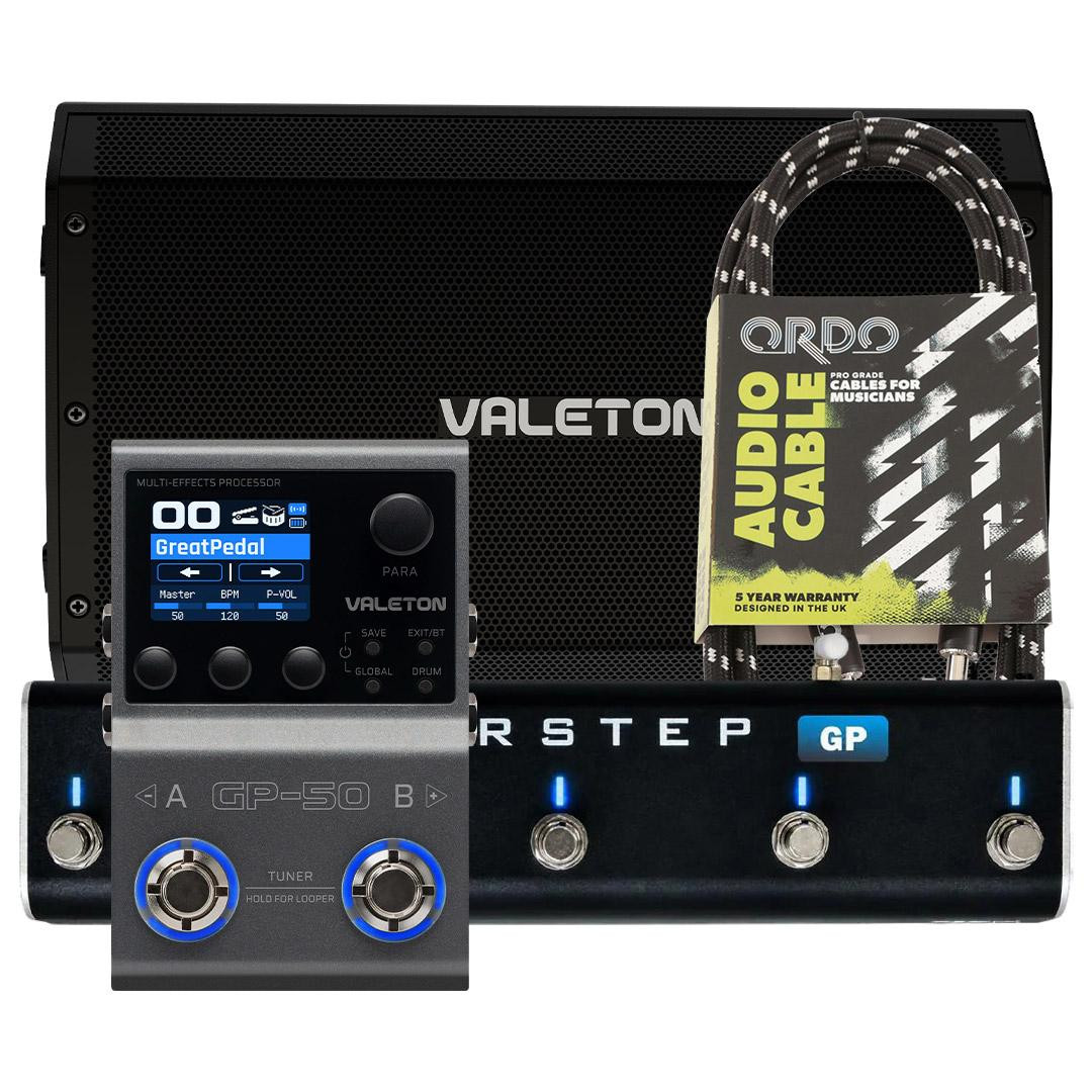 Valeton GP-50 Multi-FX Pedal, VFR-110 FRFR Guitar Cab & XSonic Airstep GP Controller Bundle - Image 1