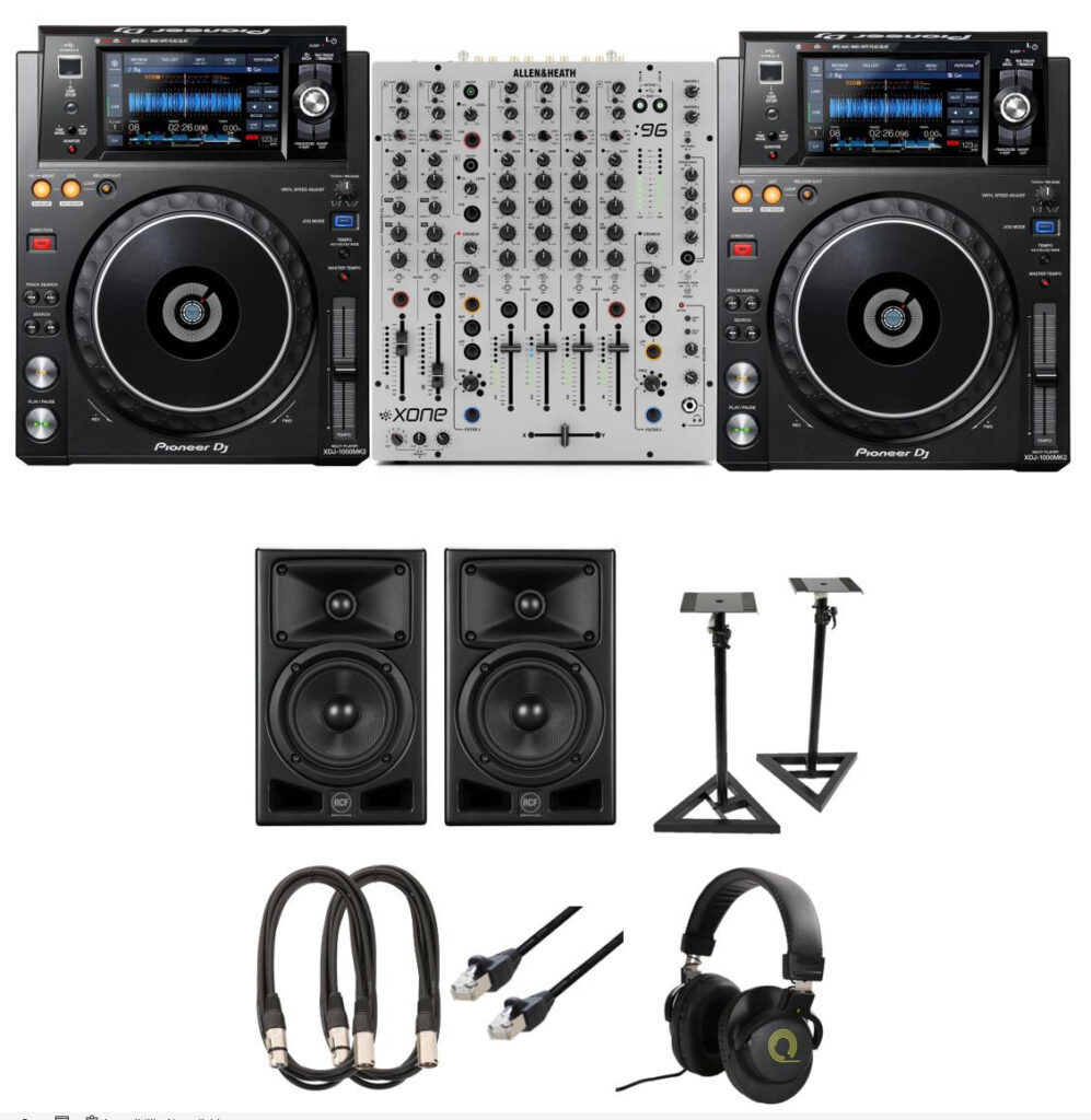 Pioneer XDJ-1000 DJ Deck & Allen & Heath XONE96 Speaker Bundle