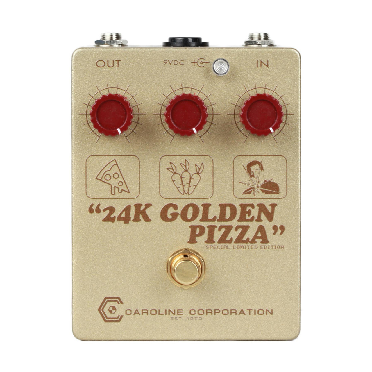Caroline Guitar Company Limited Edition 24K Golden Pizza Fuzz Pedal - Image 1