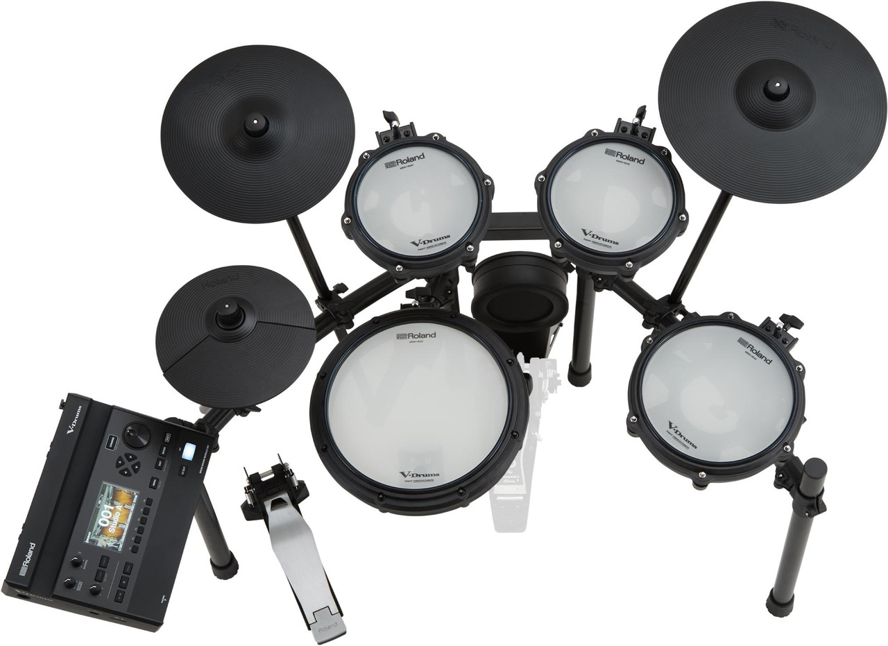 Roland TD313 Kit with throne, pedal, headphones, sticks - Image 5