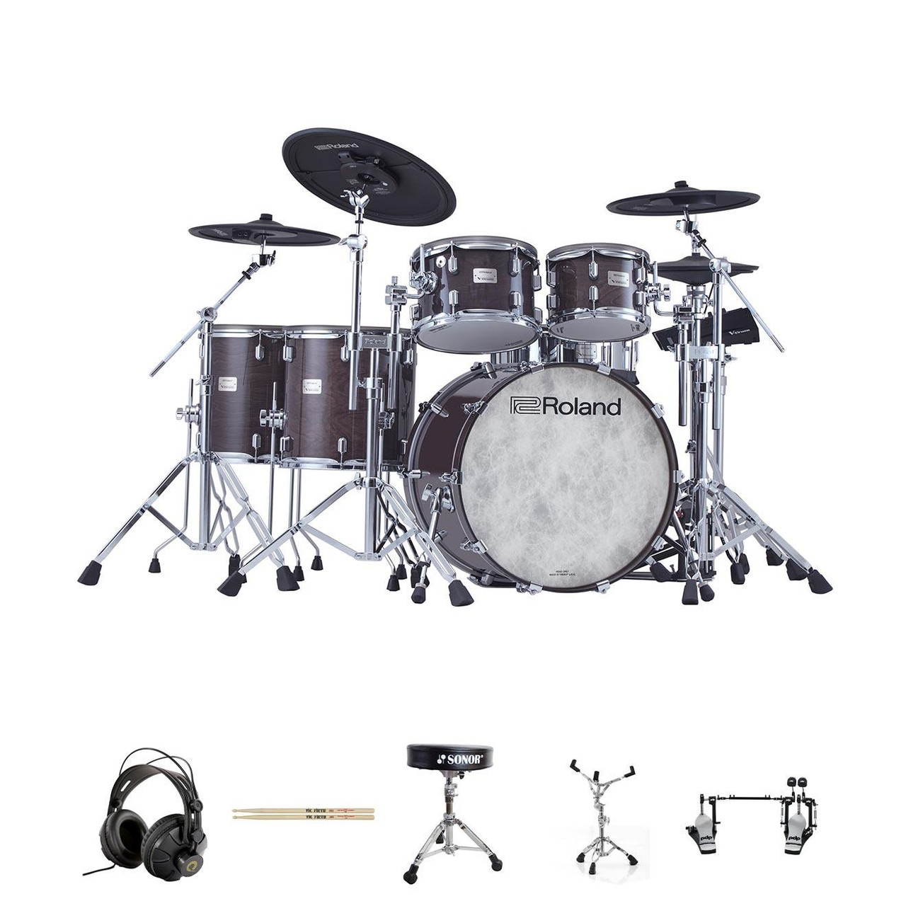 Roland VAD716-GE VAD Drum Kit Bundle Package with Double Pedal - Image 4