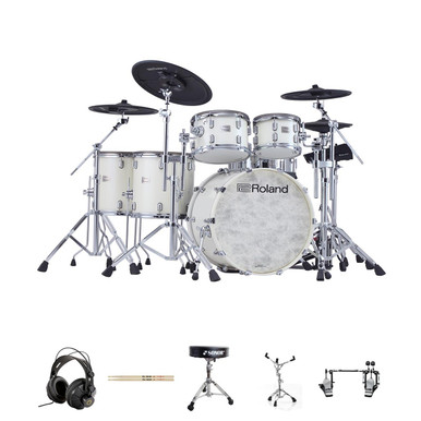 Roland VAD716-PW VAD Drum Kit Bundle Package with Double Pedal