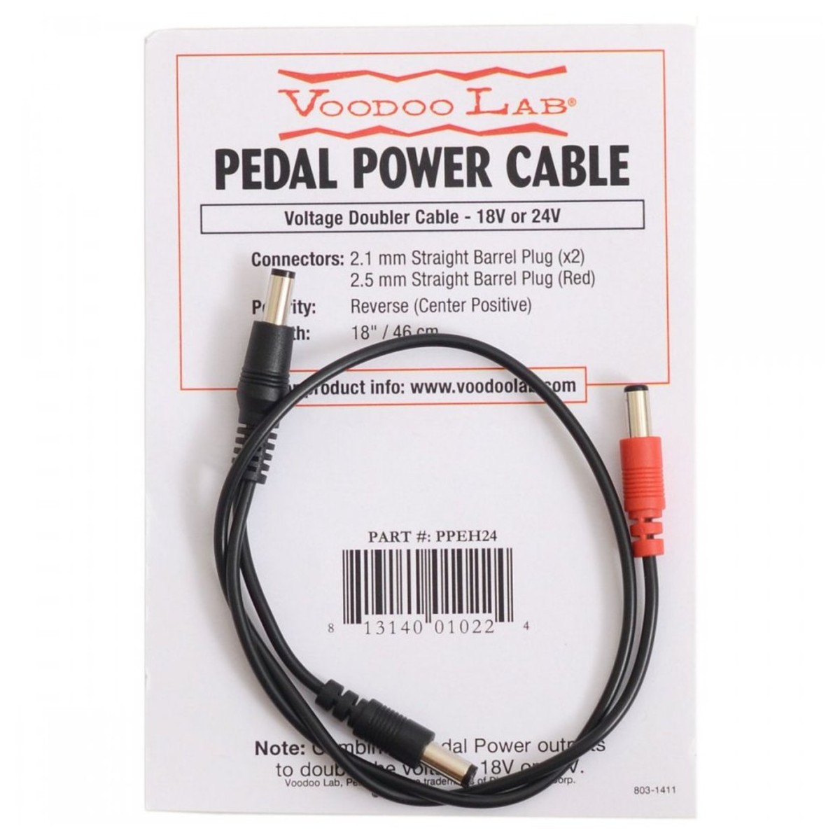 Voodoo Lab 2.5mm Straight Voltage Doubling Cable 18 Inch - Image 2