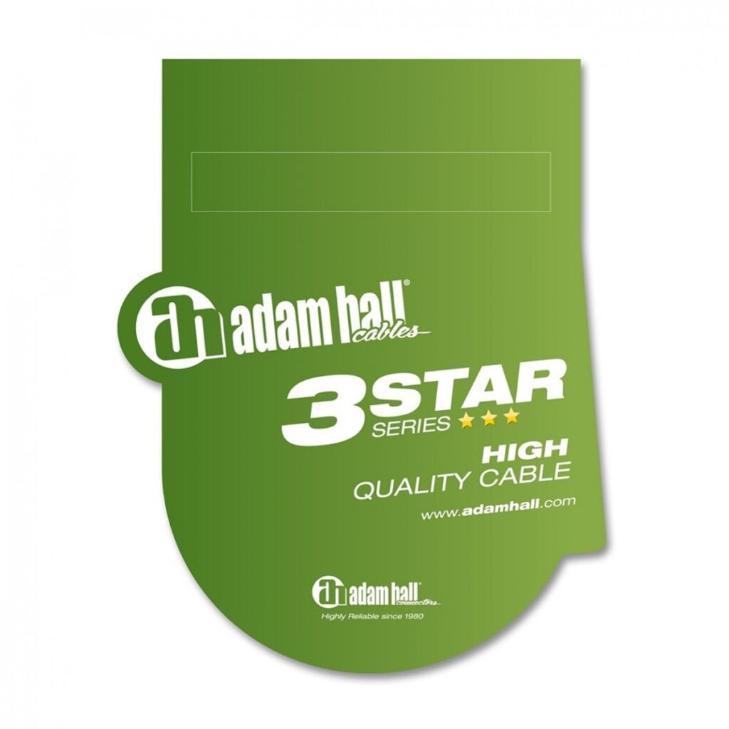 Adam Hall 3 STAR Balanced Angled 1/4" TRS Jack Cable 60cm