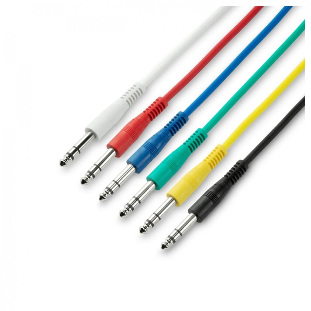 Adam Hall 3 STAR Balanced Set of 6 1/4" Jack TRS Patch Cables 60cm