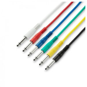 Adam Hall 3 STAR Unbalanced Set of 6 1/4" Jack TS Patch Cables 30cm - Image 1