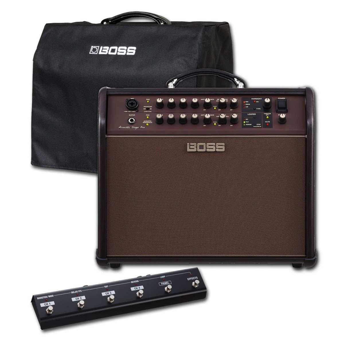 Boss Acoustic Singer Live Amplifier with Cover and Foot Controller - Image 1