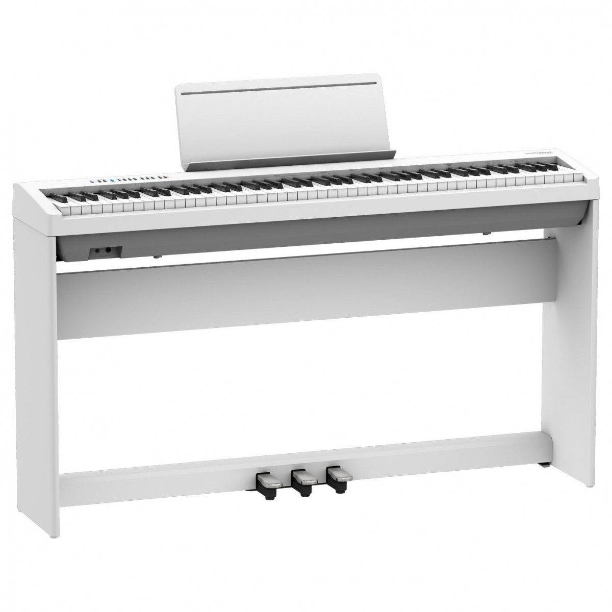 Roland FP-30X Digital Piano with Wood Frame Stand and Pedals White - Image 1