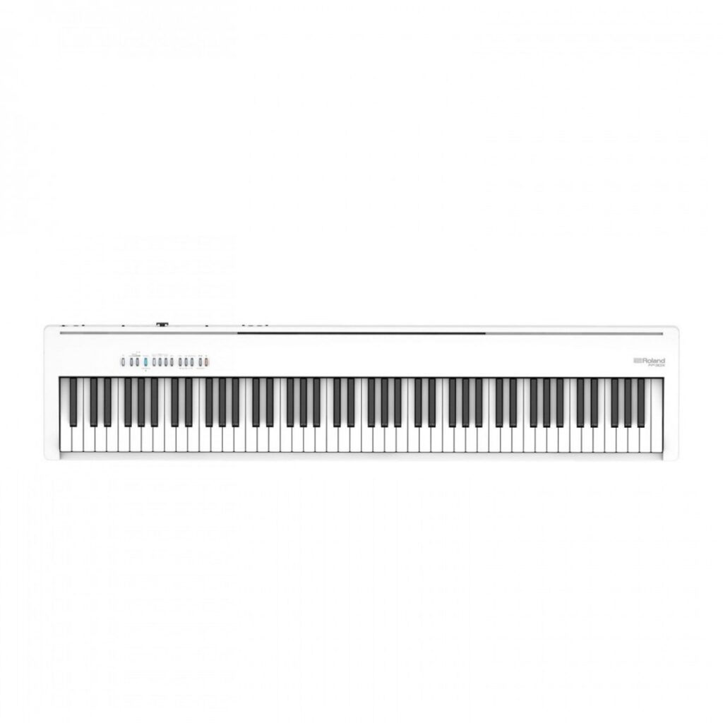 Roland FP-30X Digital Piano with Wood Frame Stand and Pedals White
