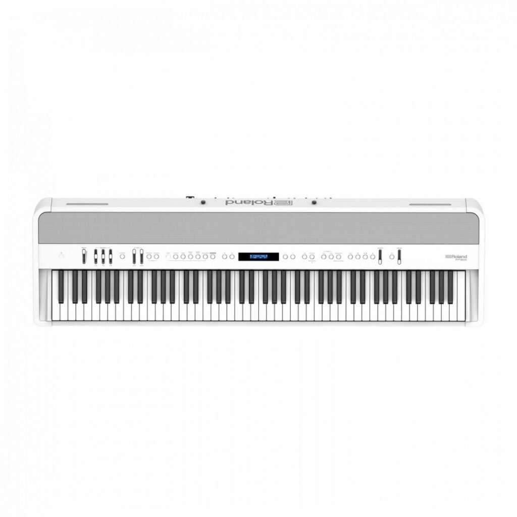Roland FP-90X Digital Piano with Wood Frame Stand and Pedals White