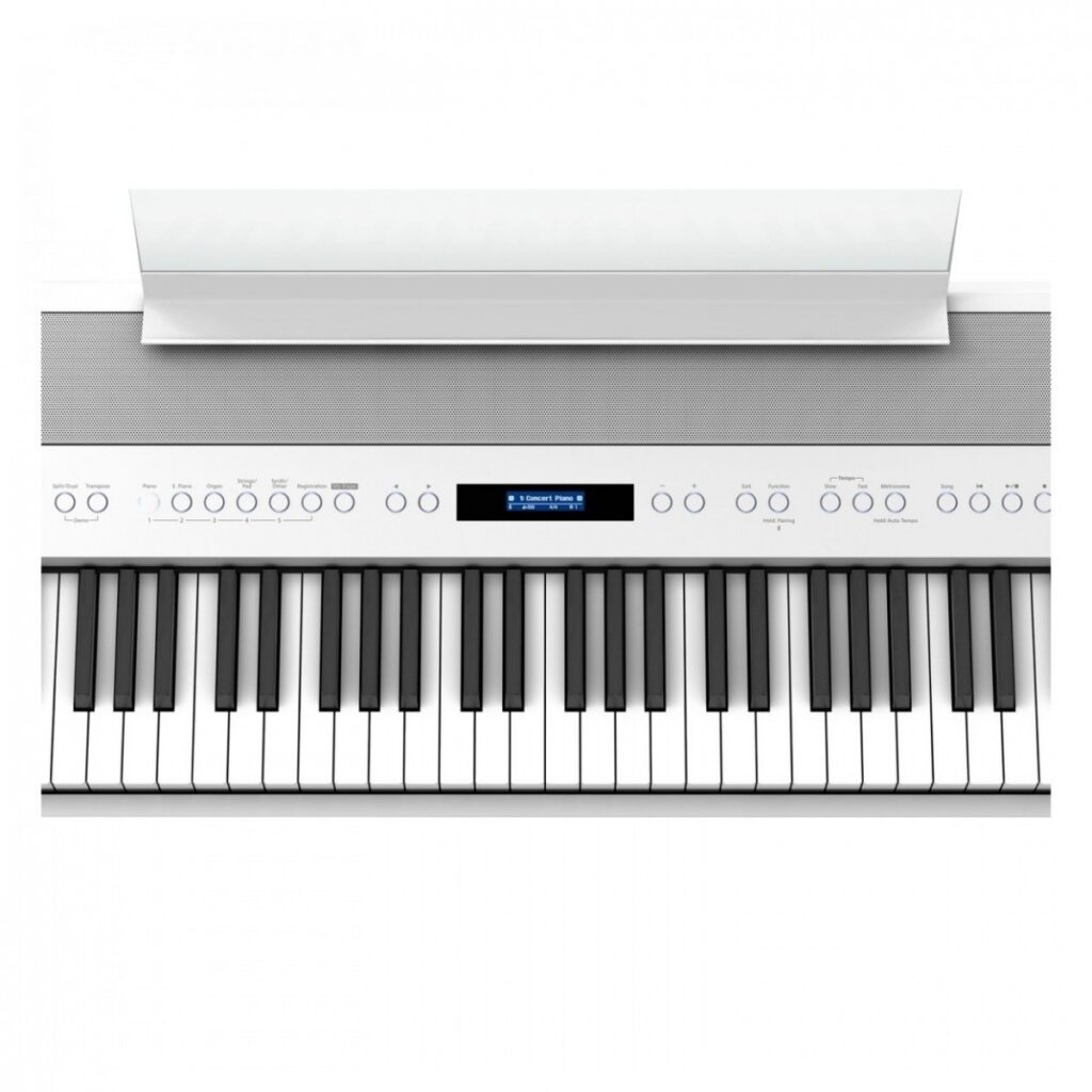 Roland FP-90X Digital Piano with Wood Frame Stand and Pedals White