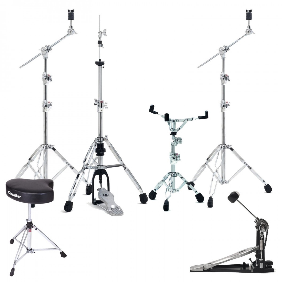 Gibraltar 6000 Series Full Hardware Set Single Pedal & Throne - Image 1