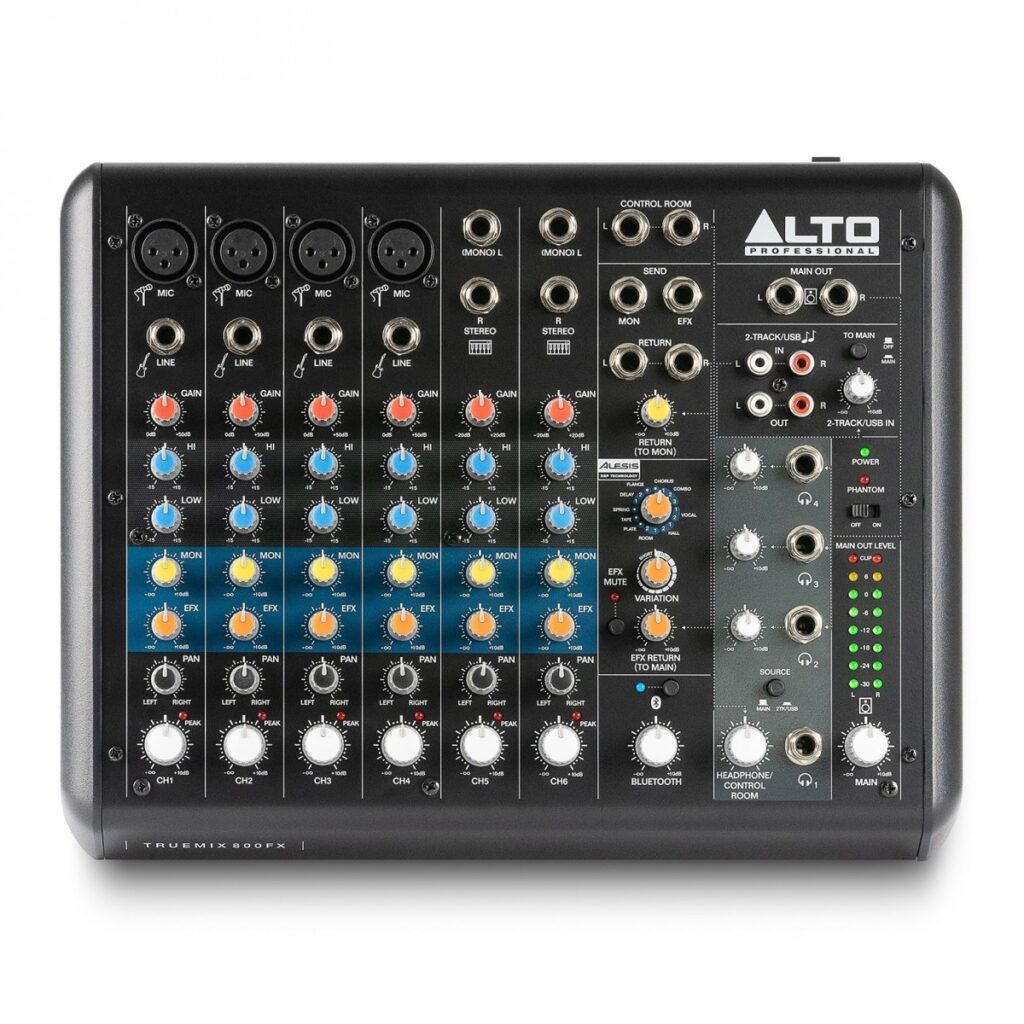 Alto TRUEMIX 800FX 8-Channel Mixer with USB Bluetooth and Multi FX