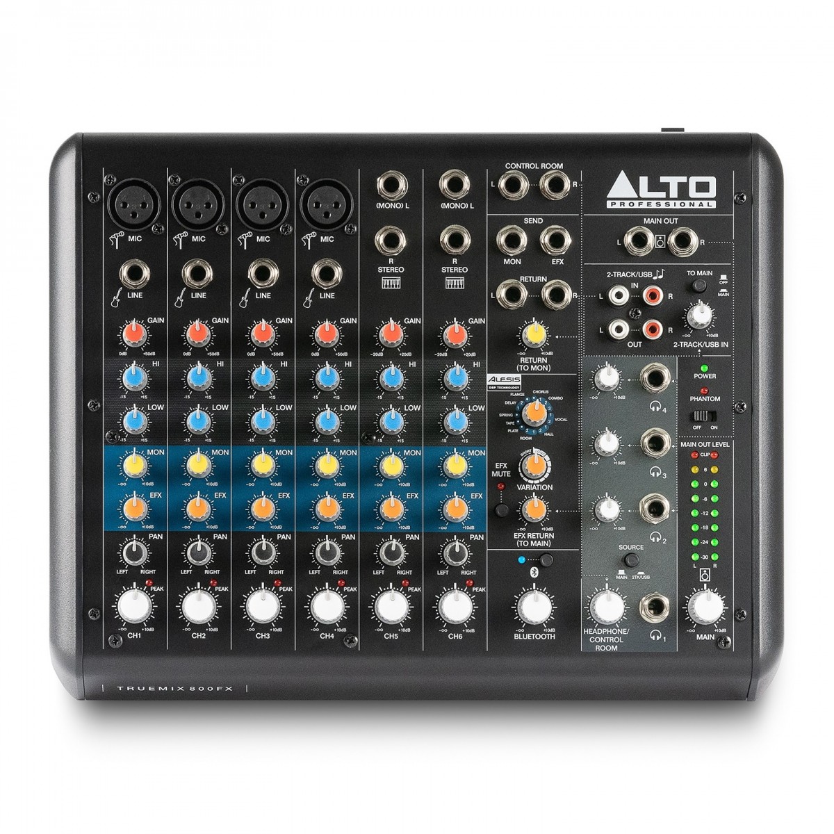 Alto TRUEMIX 800FX 8-Channel Mixer with USB Bluetooth and Multi FX - Image 1