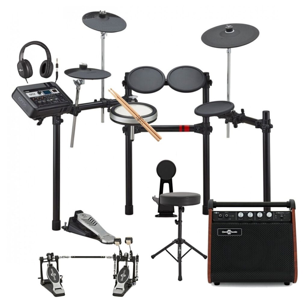 Yamaha DTX6K-X Electronic Drum Kit w/ Double Pedal Complete Bundle