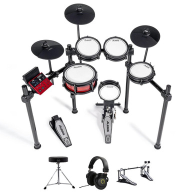 Alesis Nitro Pro Kit Bundle Including Throne, Headphones & Double Pedal