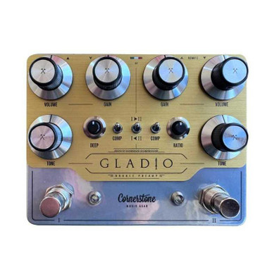 Cornerstone Limited Edition Gladio Mk3 Professional Dual Preamp Pedal in Gold & Silver