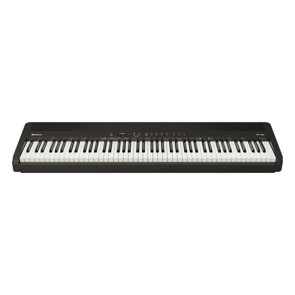 Roland FP-40 Digital Piano with Wood Frame Stand and Triple Pedal Unit Black