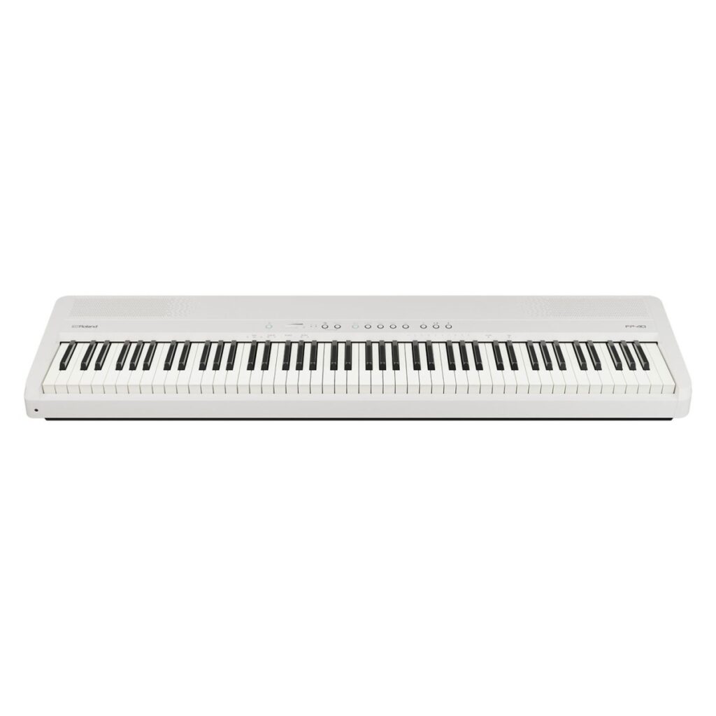 Roland FP-40 Digital Piano with Wood Frame Stand and Triple Pedal Unit White
