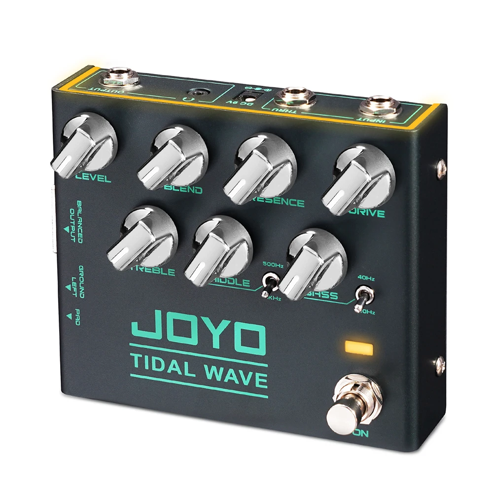 JOYO R-30 TIDAL WAVE Bass Preamp Pedal High Precise EQ Control DI Output Amp Simulation Overdrive Effect Pedal for Bass Player