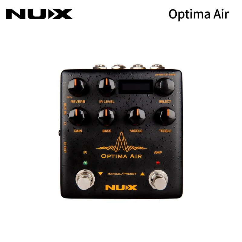 NUX Optima Air NAI-5 Effect Pedal Dual-switch Acoustic Guitar Simulator With A Preamp For Acoustic And Electric Guitar Players