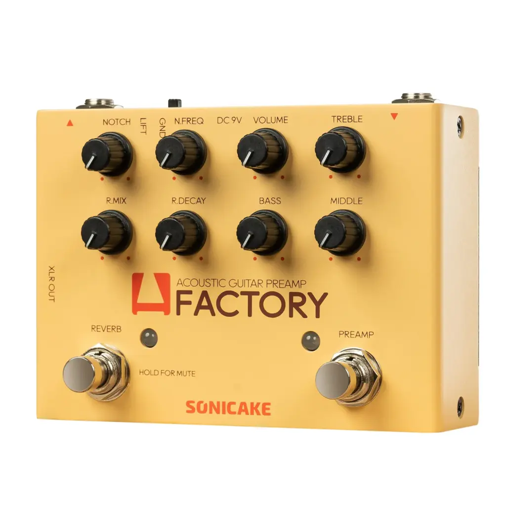 SONICAKE A Factory Analog Preamp & Digital Reverb Dual Footswitch Guitar Effects Pedal For Acoustic Instruments QDS-04